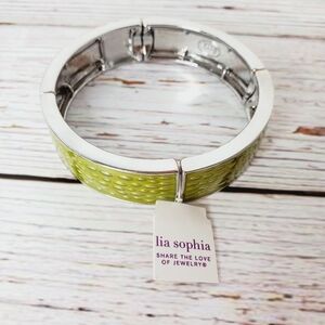 NEW LIA SOPHIA LIME GREEN CUFF BRACELET‎